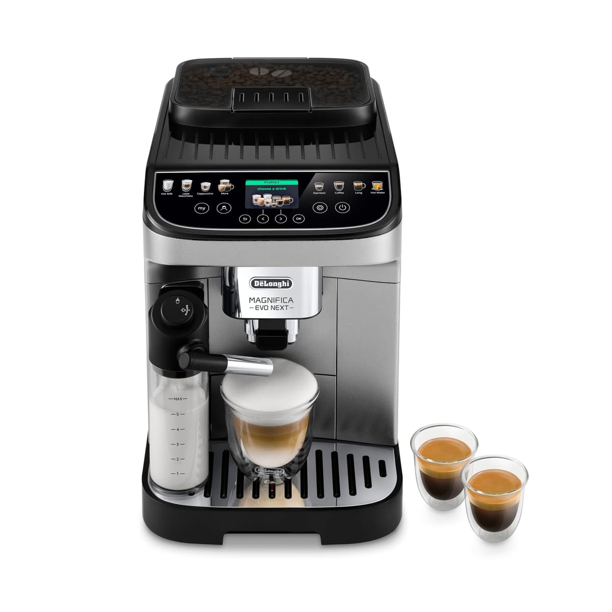 De'Longhi Magnifica Evo Next - Cafetera espresso totalmente automática con molinillo y espumador ECAM31080SB