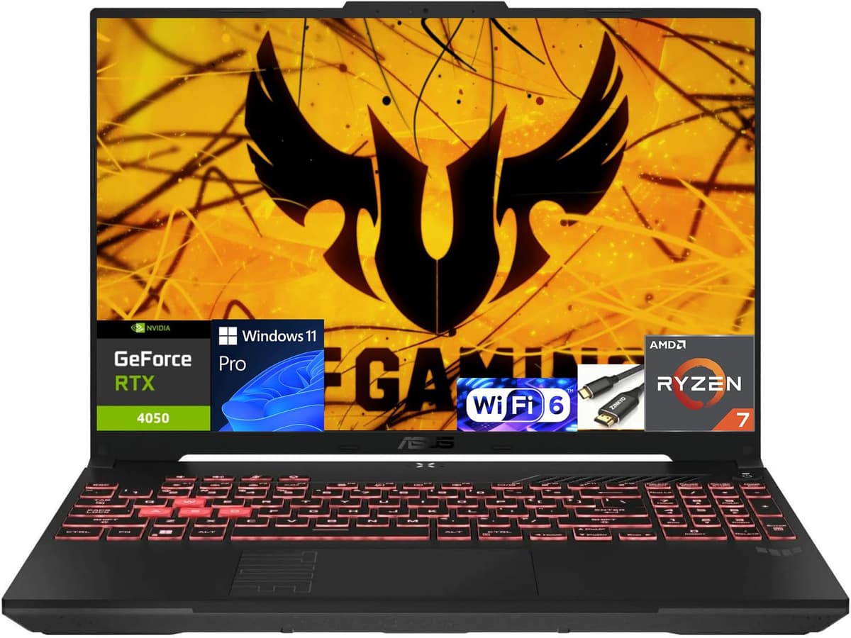 ASUS TUF Gaming A16: AMD Ryzen 7 7445HS, Pantalla 16" Full HD+ 145Hz, NVIDIA GeForce RTX 4050, 32GB RAM DDR5, SSD 2TB, Teclado Retroiluminado, Windows 11