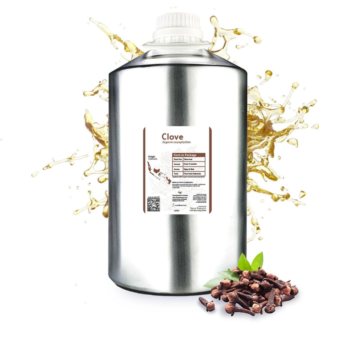 Nature Packaged Aceite Esencial de Clavo - Indonesia - 100% Pure (22lbs)