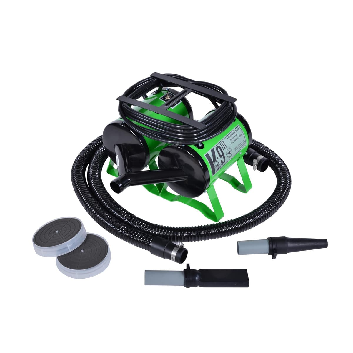 Secador de Perros K9 III de Electric Cleaner Company - Secador de Peluquería de Alta Potencia, Pesado, Manguera de 10', Deshedding, Verde Lima