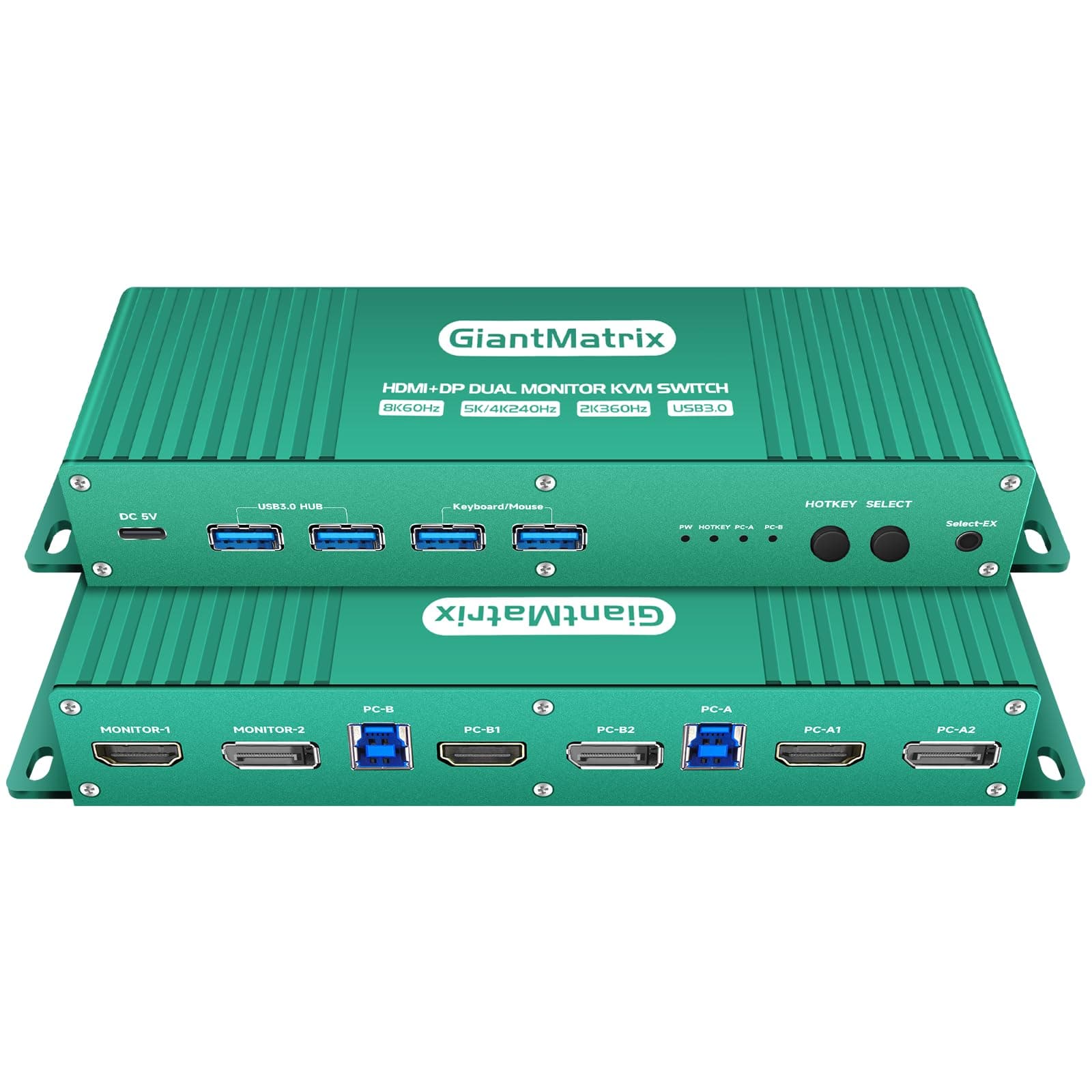 GiantMatrix Switch KVM para Doble Monitor DisplayPort/HDMI GiantMatrix-KVM-Switches-...
