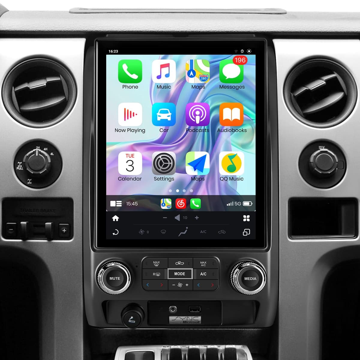 Radio Android Solvitek para Ford F150 2009-2012, solo AC automático, 4GB RAM+64GB ROM, pantalla táctil HD IPS de 12.1", CarPlay y Android Auto, GPS, Bluetooth/4G/WiFi, SWC, DSP/RDS/FM