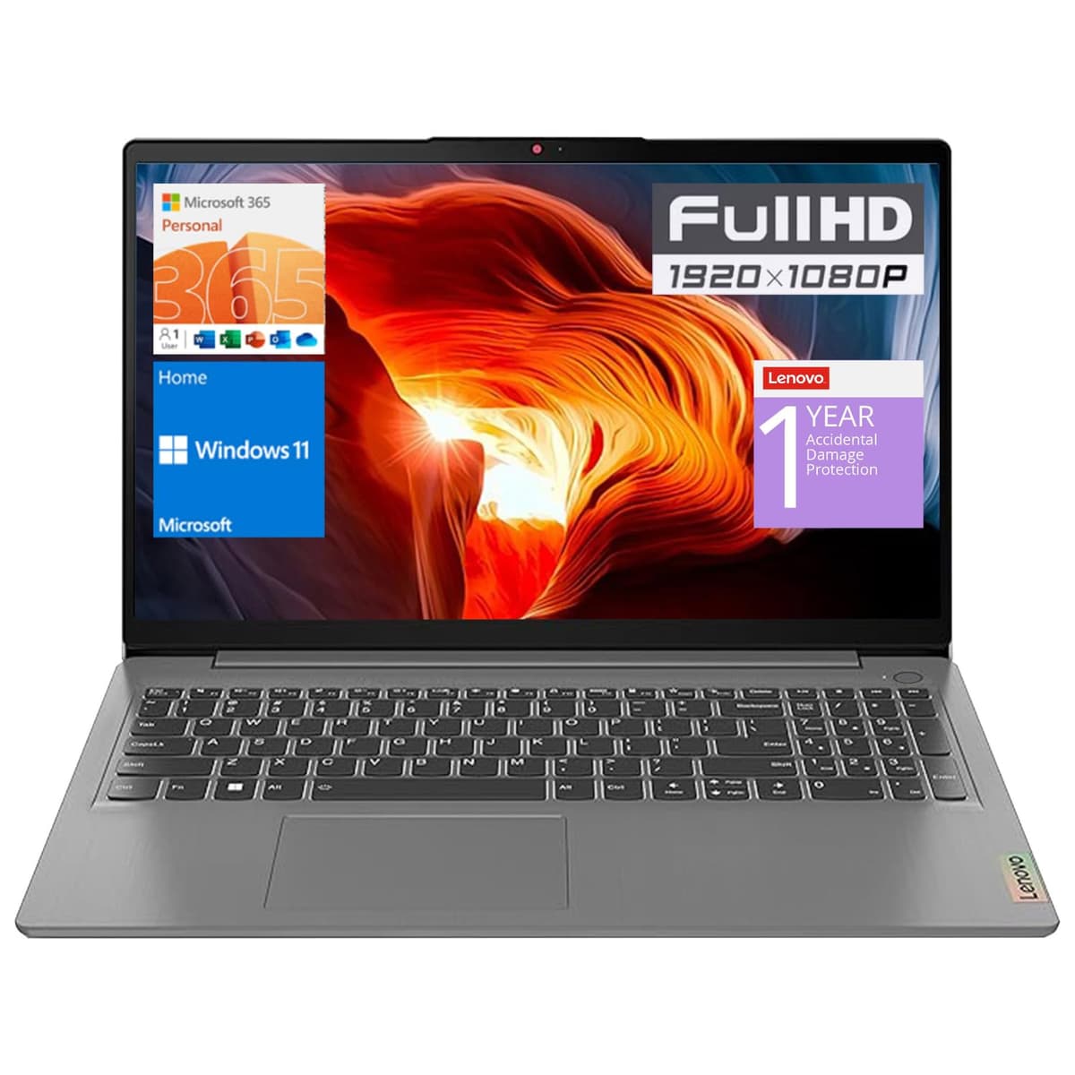 Lenovo IdeaPad 1 Laptop, pantalla FHD de 15.6”, procesador Intel Celeron N4500, 36 GB de RAM, SSD de 2 TB, lector de tarjetas SD, teclado numérico, HDMI, Wi-Fi 6, Windows 11 Home, 1 año de Office 365, color gris IdeaPad 1 15IJL7