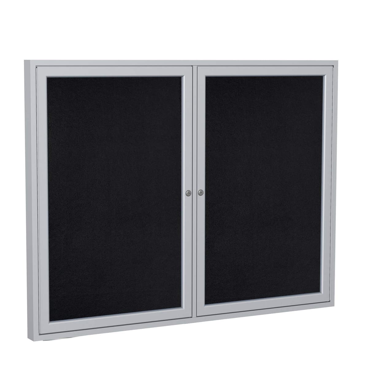 Ghent 36" x 48" Enclosed Recycled Rubber Bulletin Board PA23648TR-BK - Negro