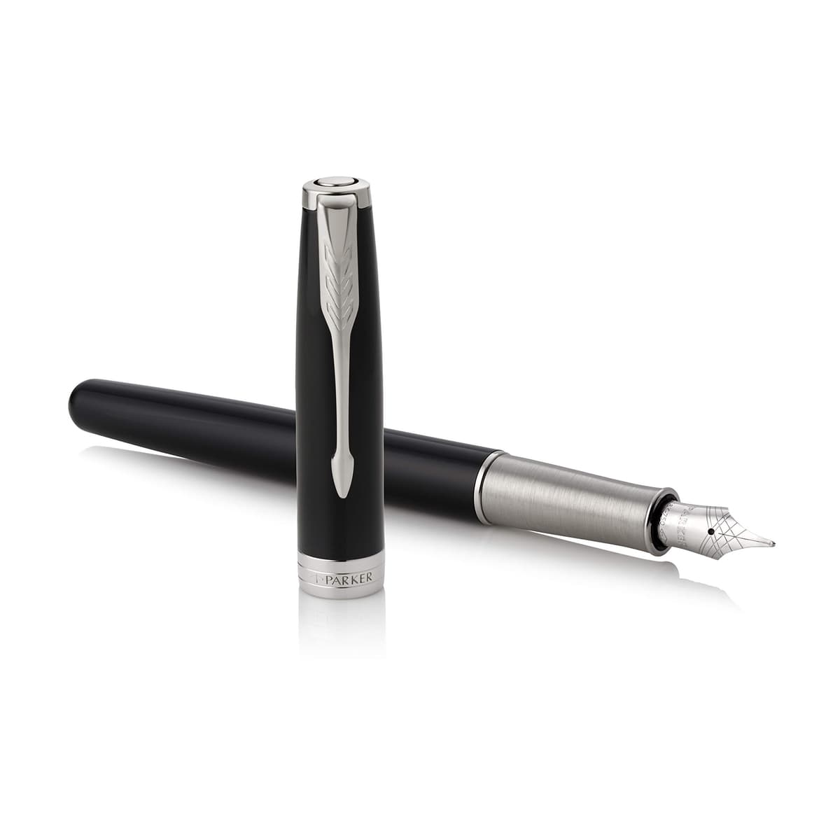 Parker 1950788 Pluma Fuente Sonnet Rack Negra CT, Punta Fina, Plumín de Oro 18K, Caja de Regalo, Auténtica Importada