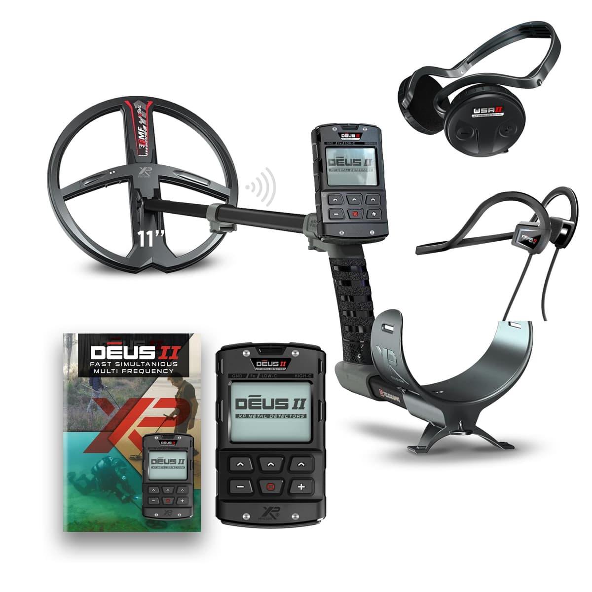 XP Metal Detectors XP DEUS II RC - Detector de Metales FMF 11" con WSAII y BH-01 (Bundle) DEUS2-28FMFRCEA + WSAII + BH-01