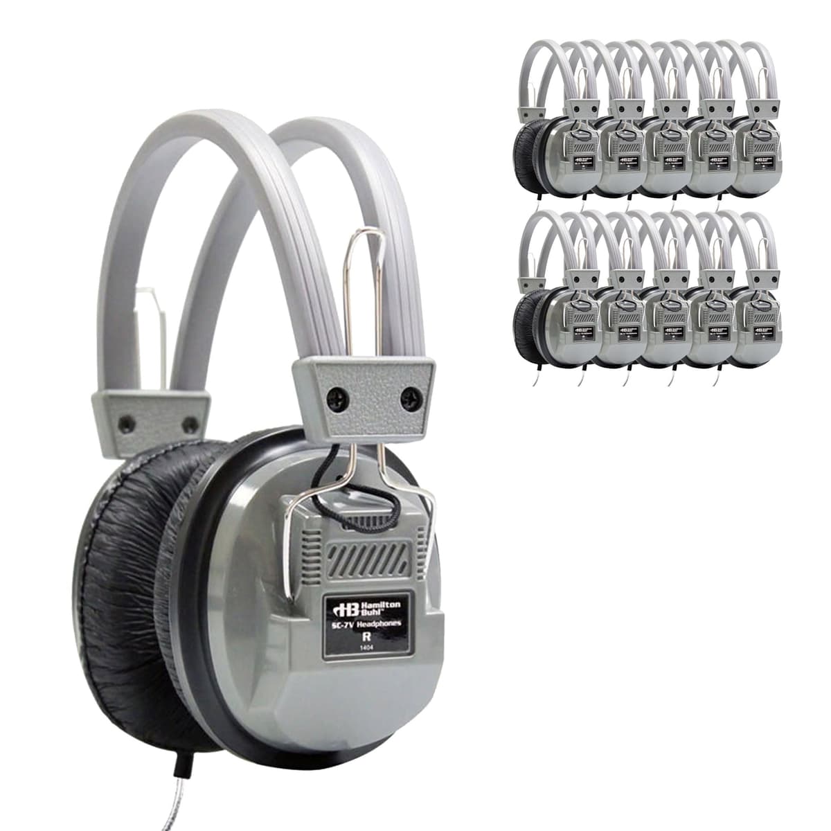 Auriculares Estudiantiles HamiltonBuhl SC-7V con Control de Volumen y Plug 3.5mm, Plata (Pack 50) SC-7V-50