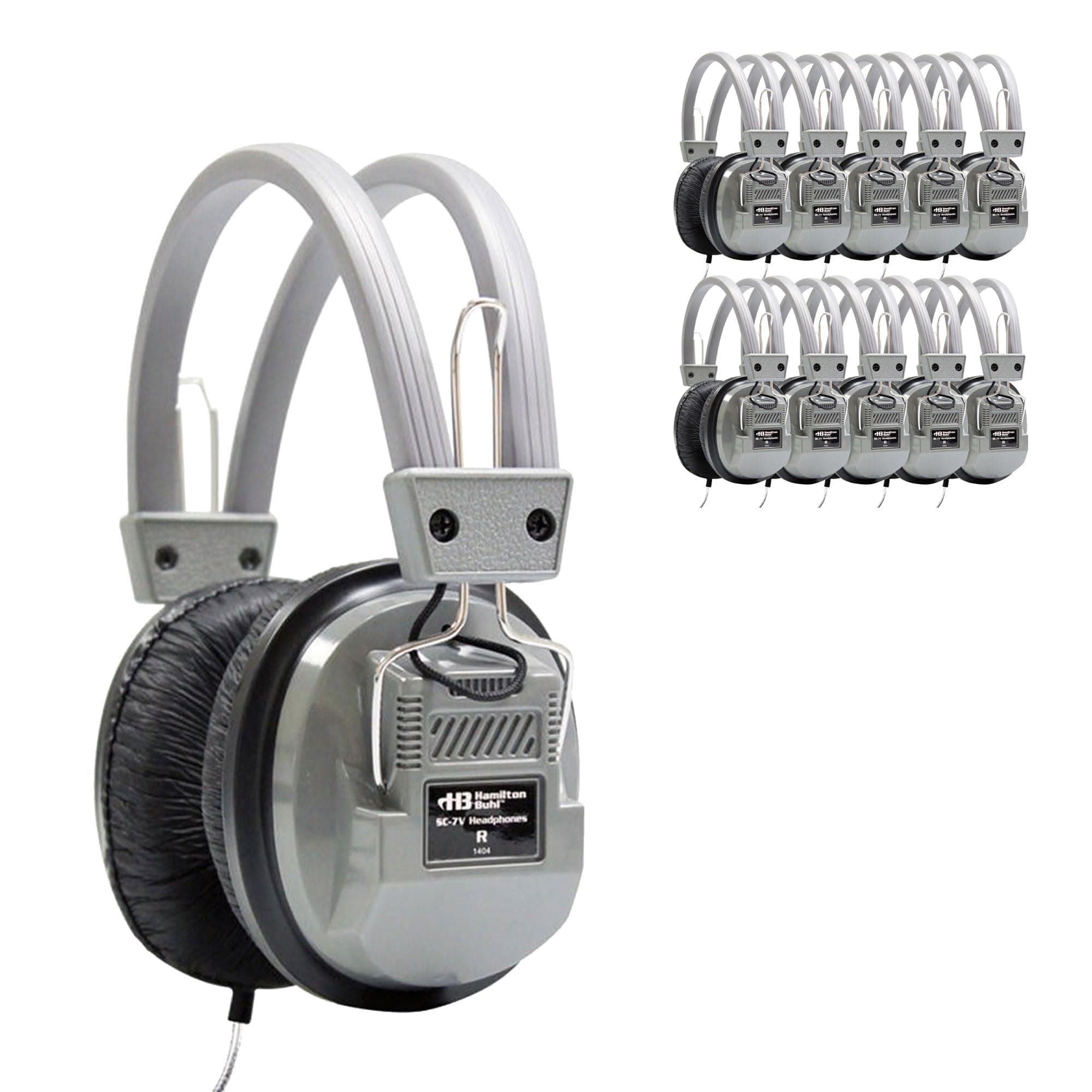 Auriculares Estudiantiles HamiltonBuhl SC-7V con Control de Volumen y Plug 3.5mm, Plata (Pack 50) SC-7V-50