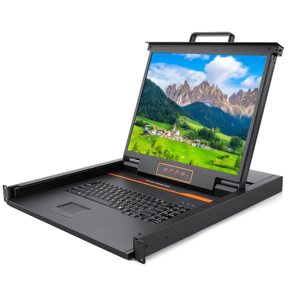 Kinan KVM Console 1U 19" VGA/DVI con Teclado y Touchpad Integrados, 1280×1024@60Hz Kinan-LS3901-Upgraded