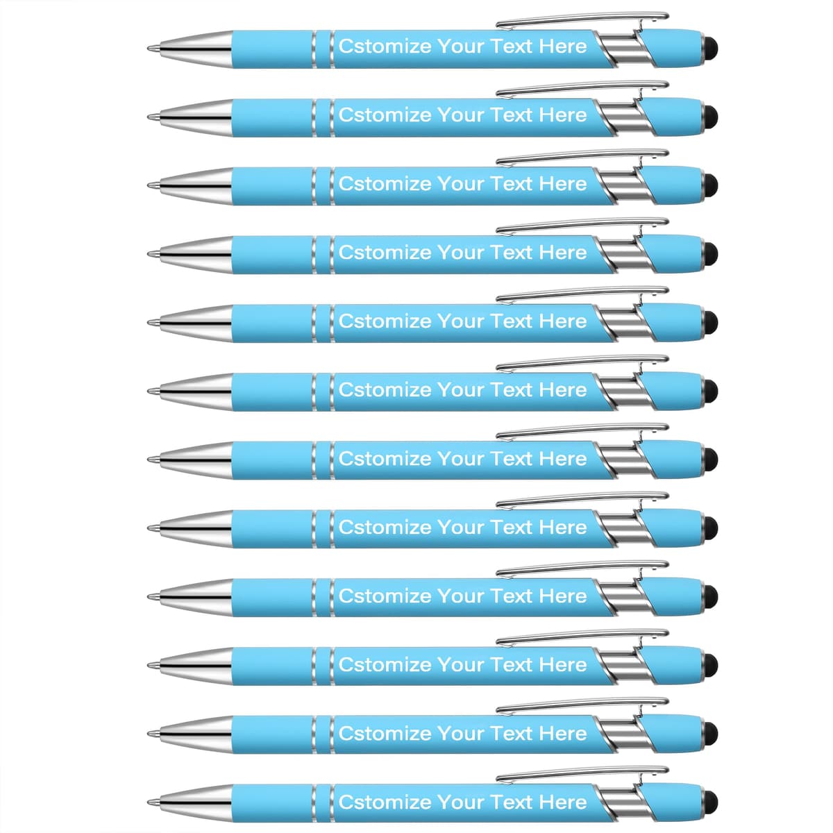 Kingluu 400 bolígrafos personalizados con stylus - tinta negra, suave escritura (Light Blue) YZBDZ001