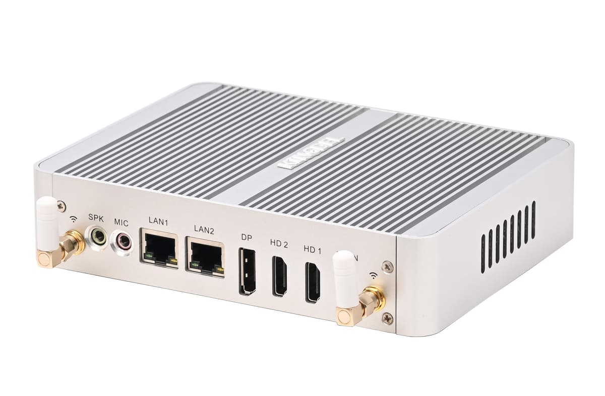 KINGDEL Mini PC - Procesador N100 (4C/4T), 16GB DDR4, 2TB SSD, Fanless, Auto Power On, 4K×3 HT690