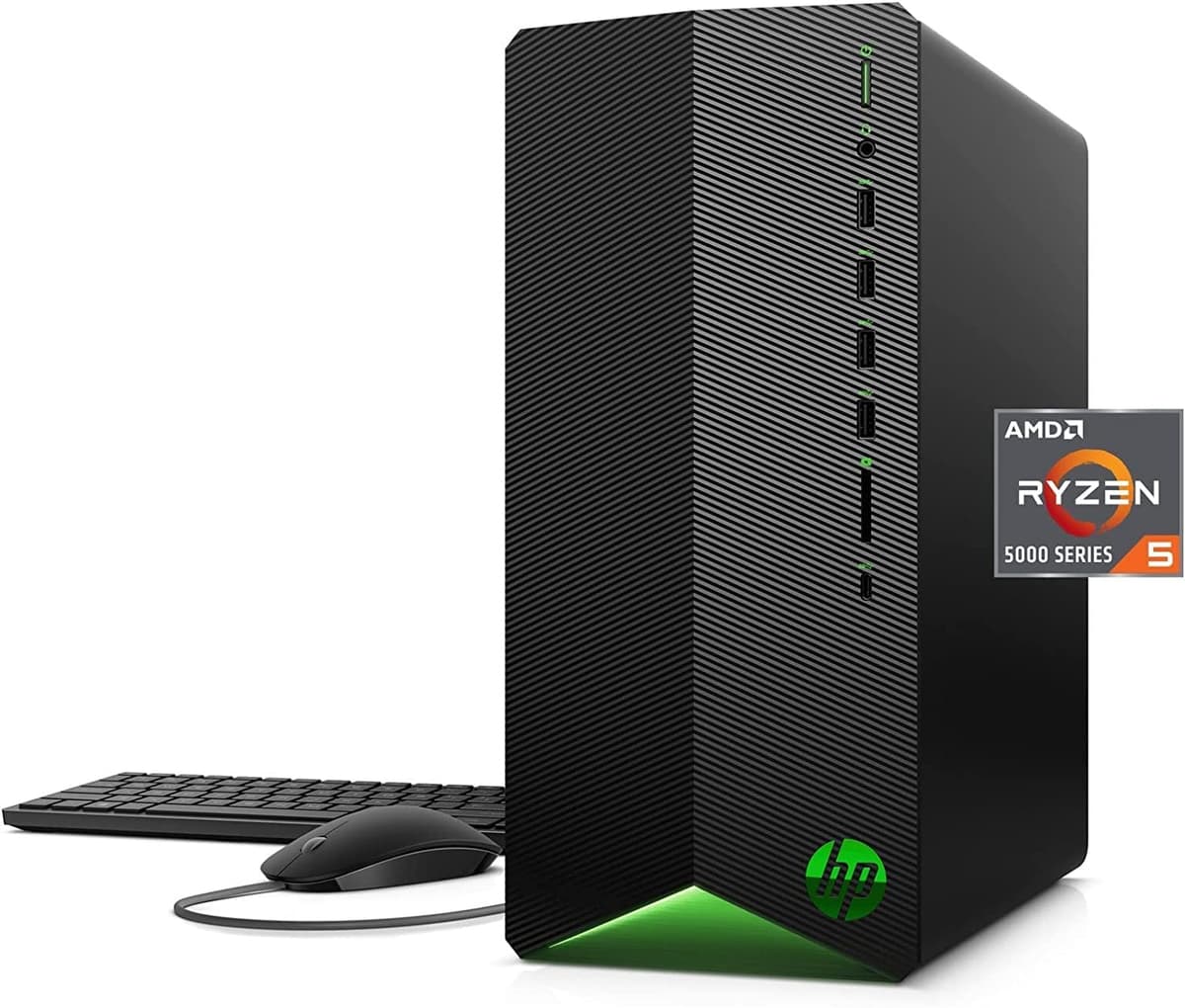 HP Pavilion Gaming Desktop 2022 con AMD Ryzen 5 5600G, Radeon RX5500, 32GB RAM y 1TB SSD HP Desktop