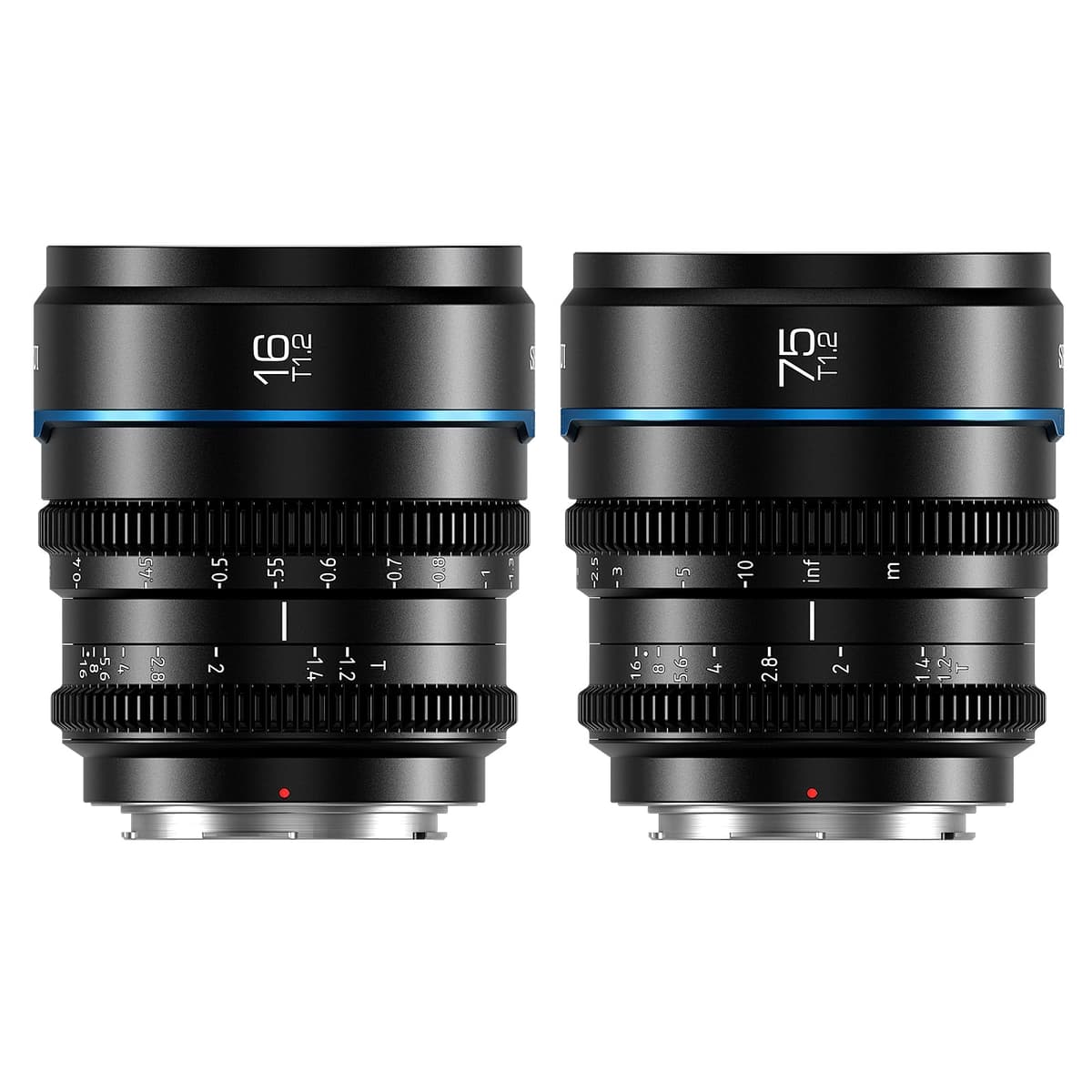 SIRUI Night Walker T1.2 S35 Set de lentes cine manual 16mm y 75mm E Mount (MS-2SEB, Negro) MS-2SEB-AM