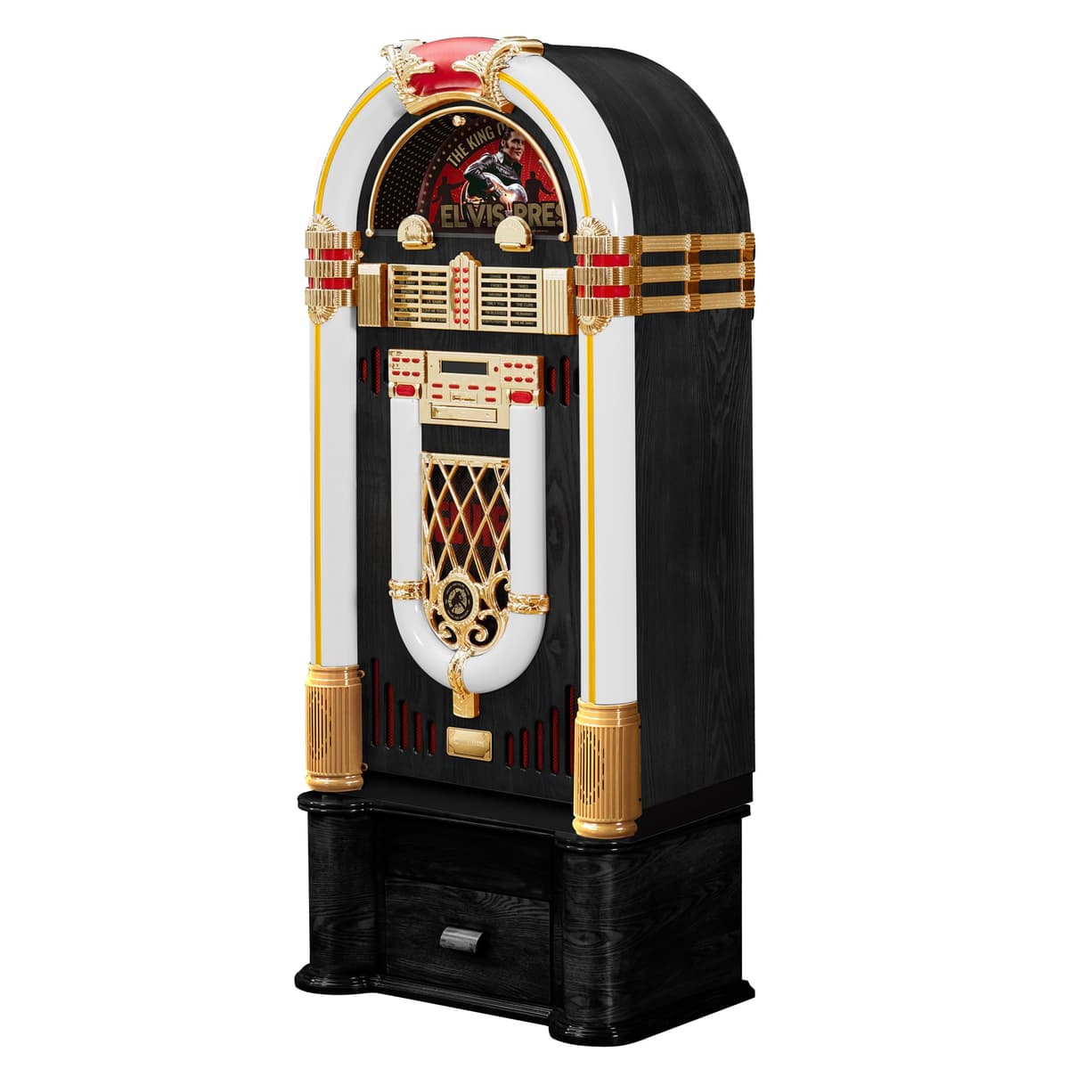 Arkrocket x Elvis Presley Jukebox Saturn V Full Size Bluetooth con soporte (Negro) AR12C