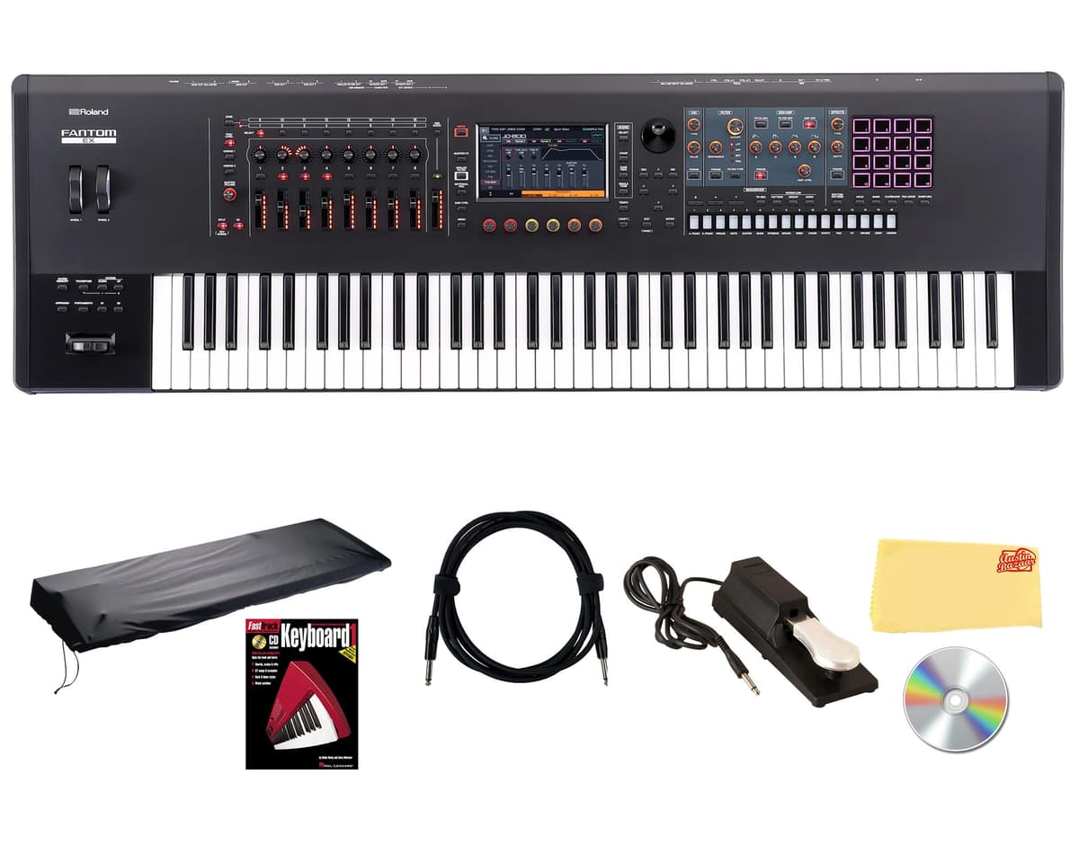 Roland Fantom 7 EX 76-Key Workstation Bundle con Accesorios Austin Bazaar AUS-FANTOM-7EX-COMBO-BASIC