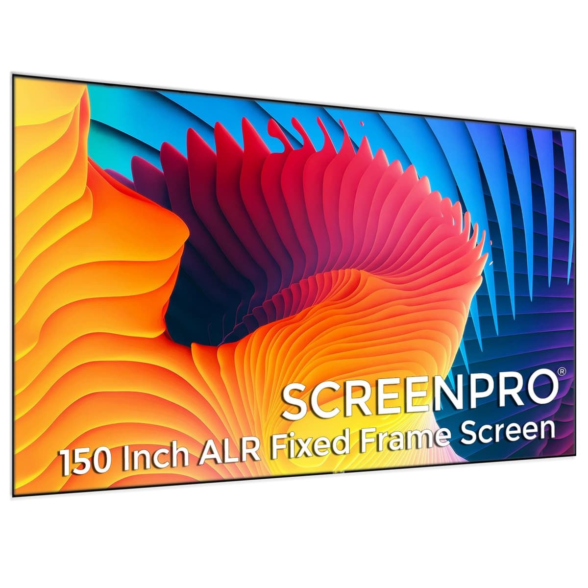 SCREENPRO 120inch ALR Ambient Light Rejecting Edge-Free Fixed Frame Screen para Home Theater 16:9 4K/8K UST y Proyector Láser UST-120 Inch