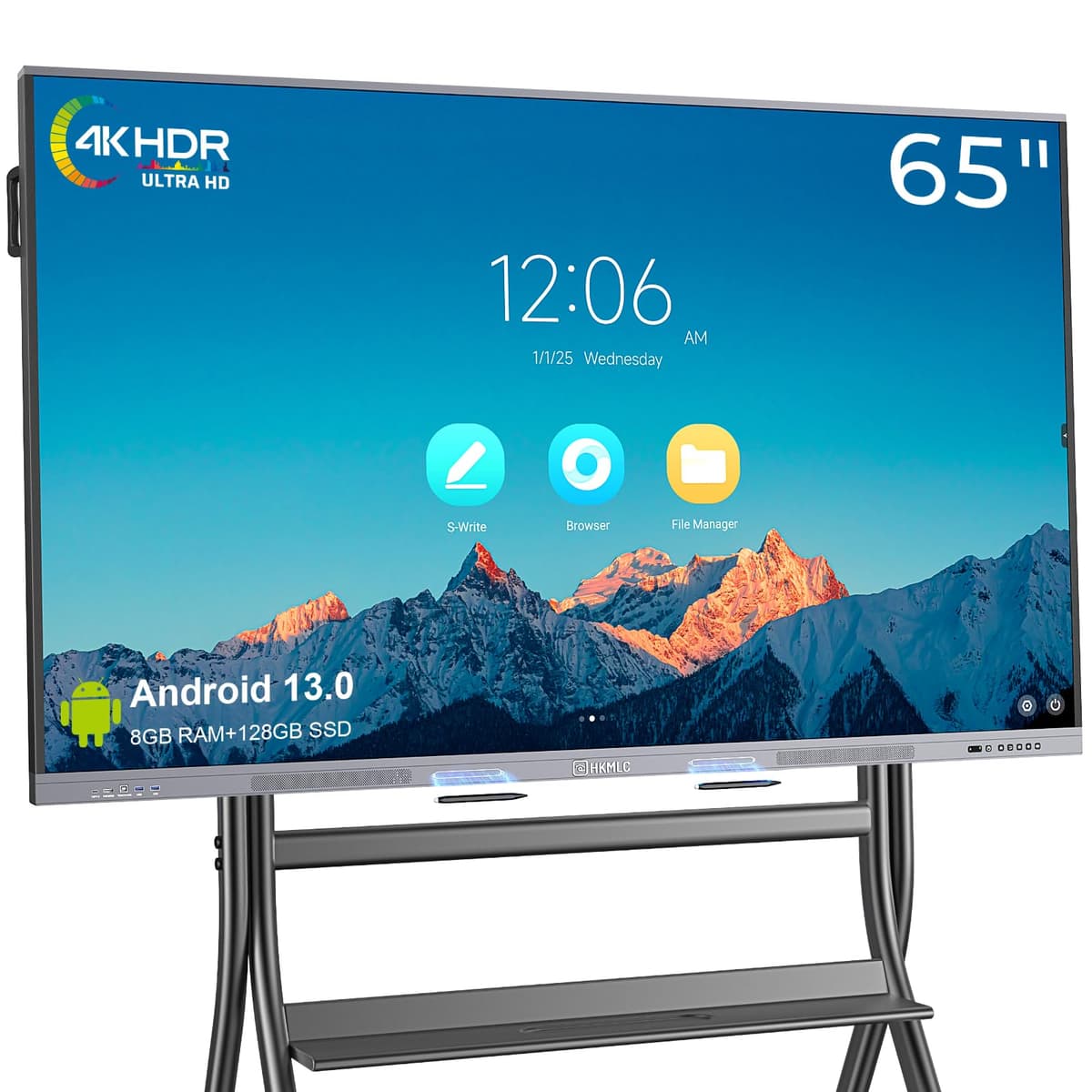 HKMLC Smart Board Summit 65'' - Pizarra digital interactiva 4K con Android, 8GB RAM y 128GB almacenamiento