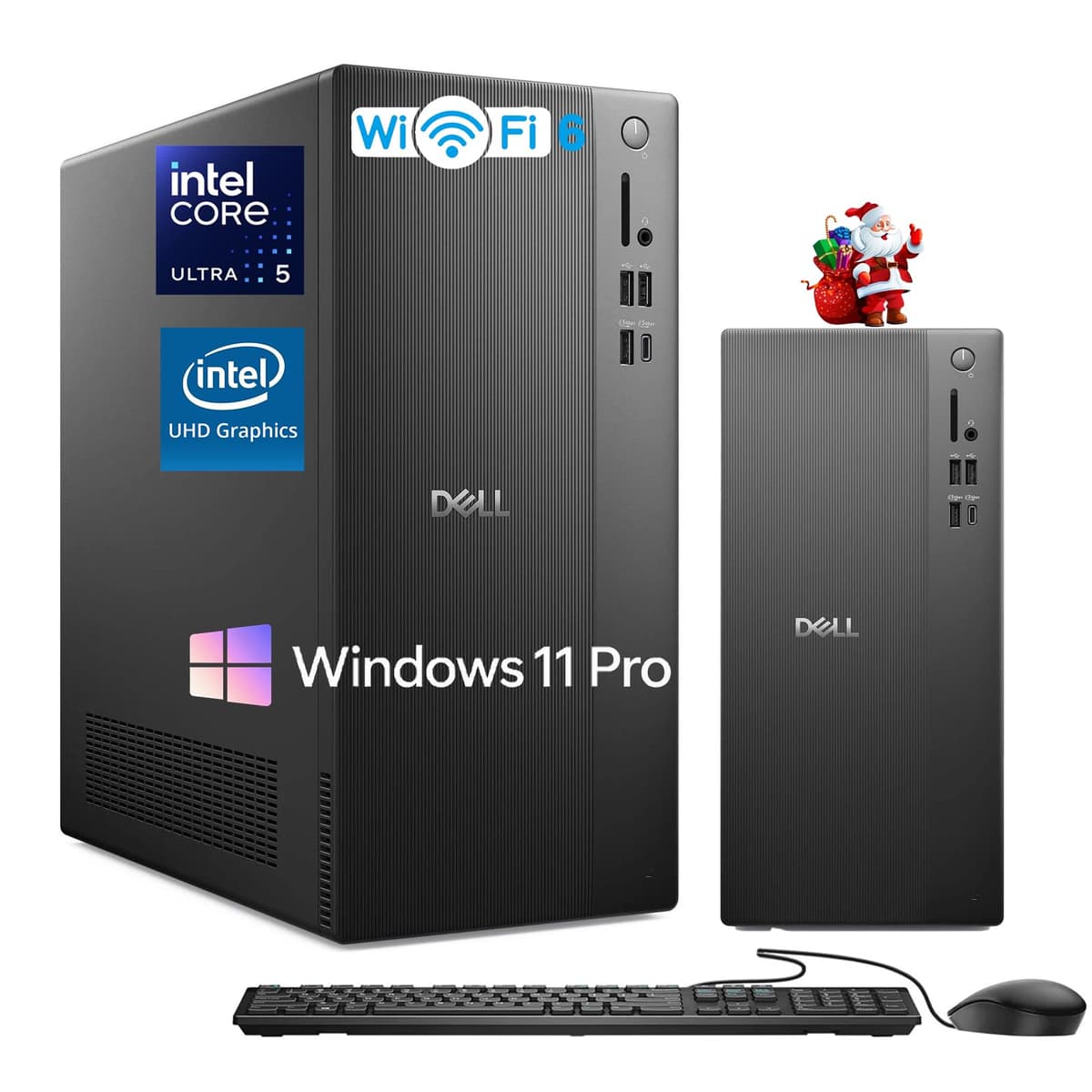 Computadora de Escritorio Dell Slim Tower ECT1250 - Intel Ultra 5-225 de 10 núcleos, 64GB RAM DDR5, SSD 2TB, Soporta Múltiples Monitores, Gráficos Intel UHD, Windows 11 Pro, Wifi6, Teclado y Mouse con Cable V90FC