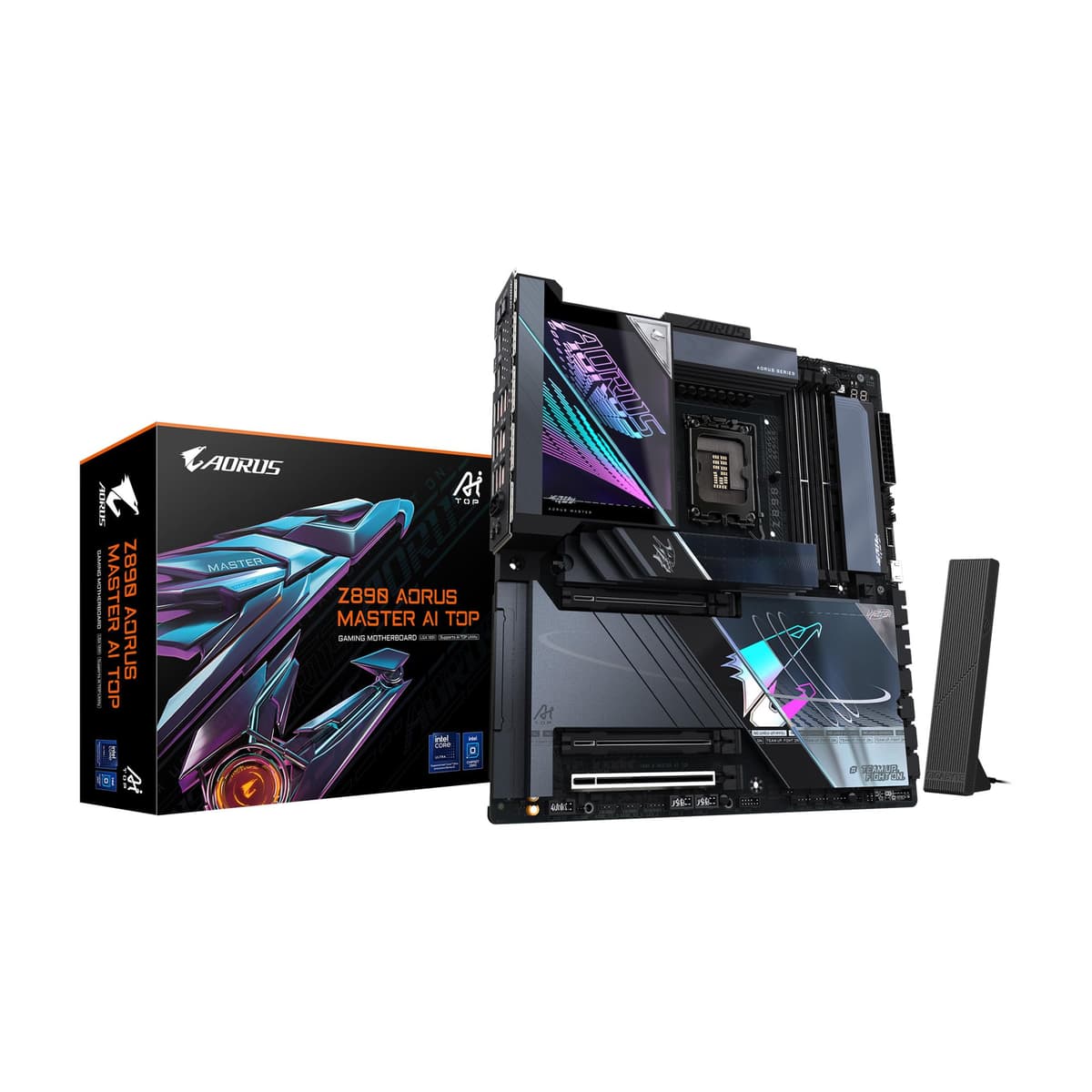 GIGABYTE Z890 AORUS Master AI TOP Intel Core Ultra (Serie 2) LGA 1851 Placa Madre E-ATX, DDR5,4x M.2, PCIe 5.0, Thunderbolt 4, Wi-Fi 7, LAN 10 GbE, EZ-Latch