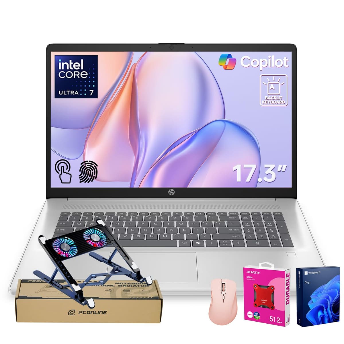 HP Pro Business Copilot AI Laptop 17.3" HD+, Ultra 7 255U, 25GB DDR5, 1TB SSD, bundle TPN-IB9O