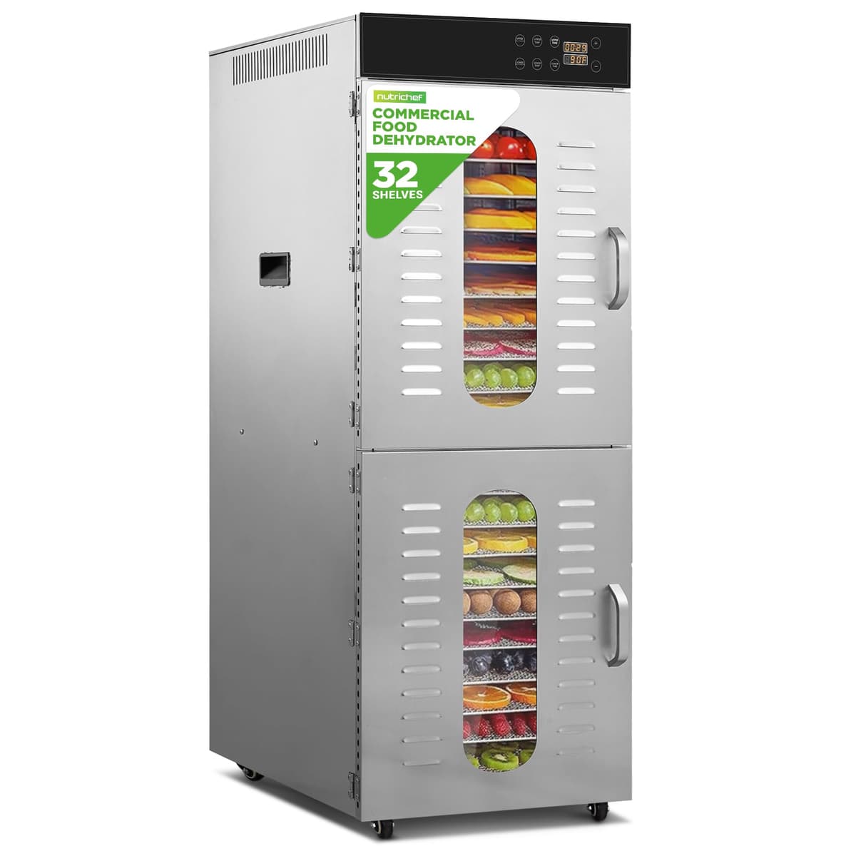 NutriChef NCFD32S Deshidratador Comercial 32 Capas con Control Digital de Temperatura y Temporizador