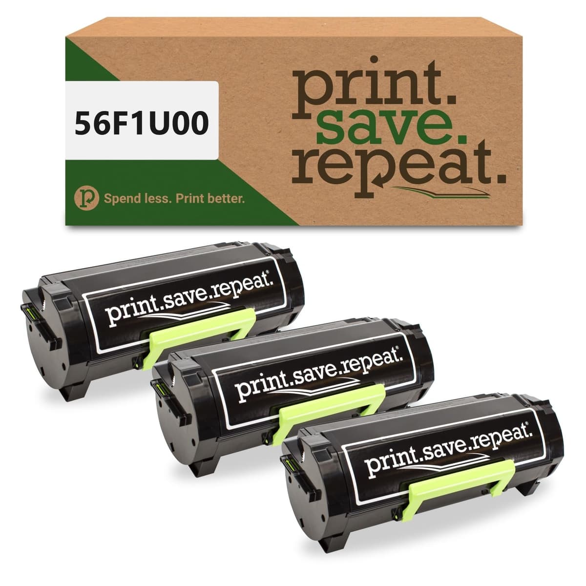 Print.Save.Repeat. Toner remanufacturado 3-Pack 56F1U00 alto rendimiento 56F1U00-IPS-3P