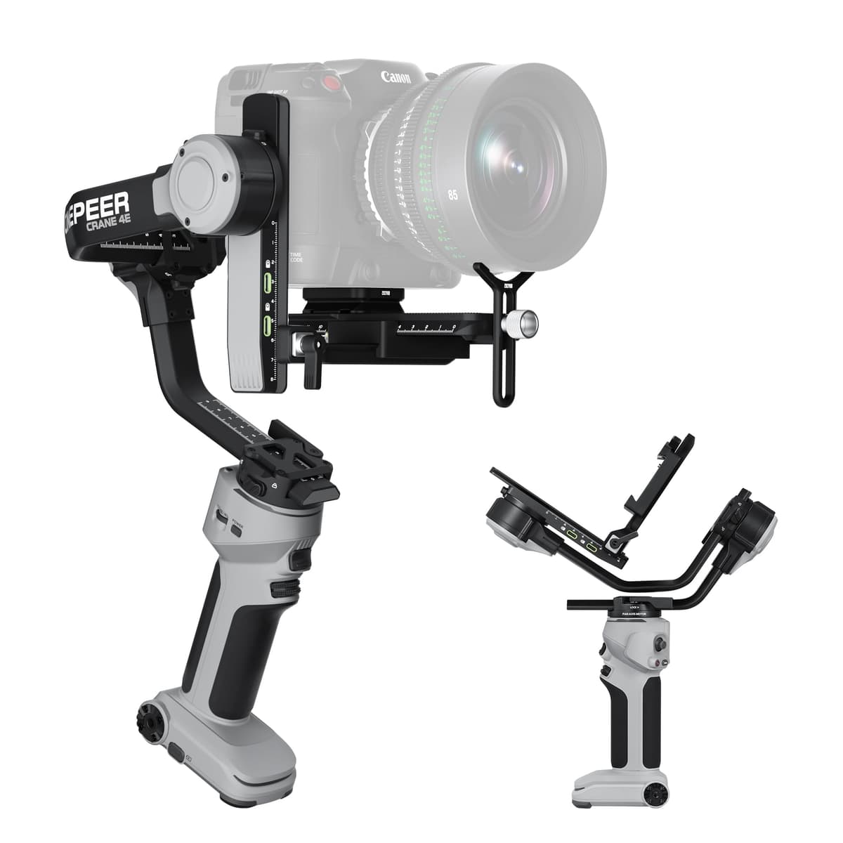 Estabilizador Gimbal ZHIYUN Crane 4E para Cámara, Gimbal de 3 Ejes de Mano para DSLR Canon/Nikon/Sony con Trípode, Grabación Vertical Nativa, Registro de Video, Expansión Especializada CR131