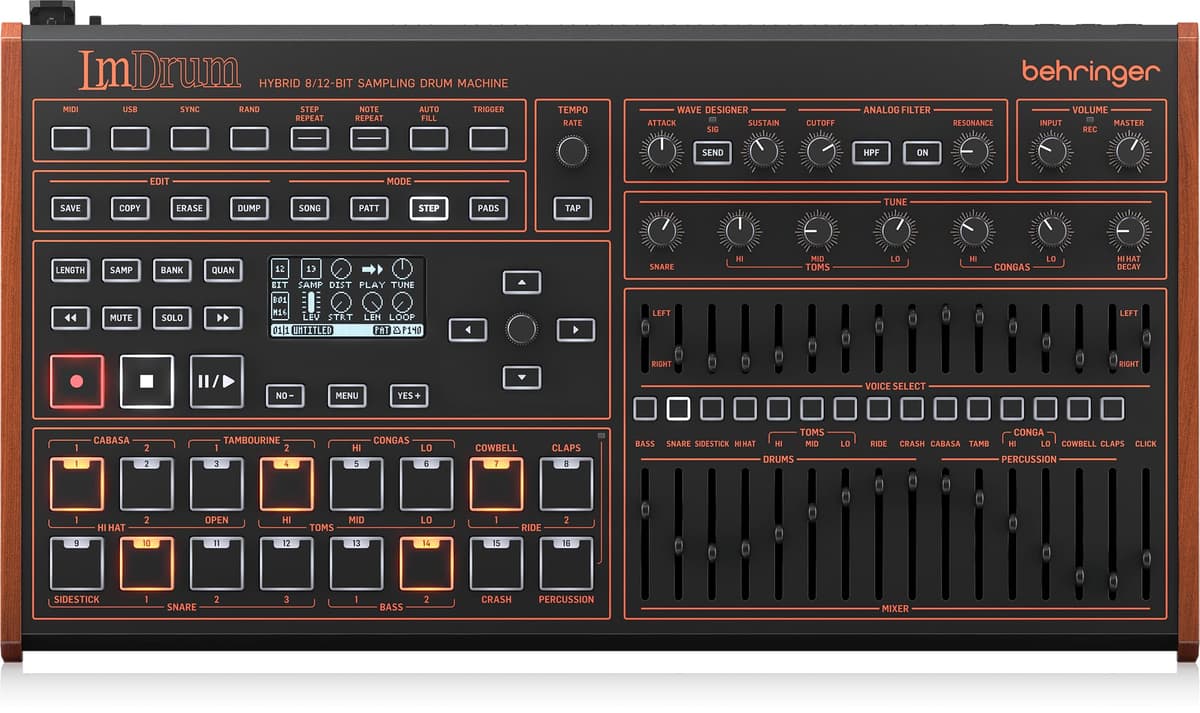 Behringer LM Máquina de Ritmos Híbrida (Hybrid Drum Machine) 0704-AAC