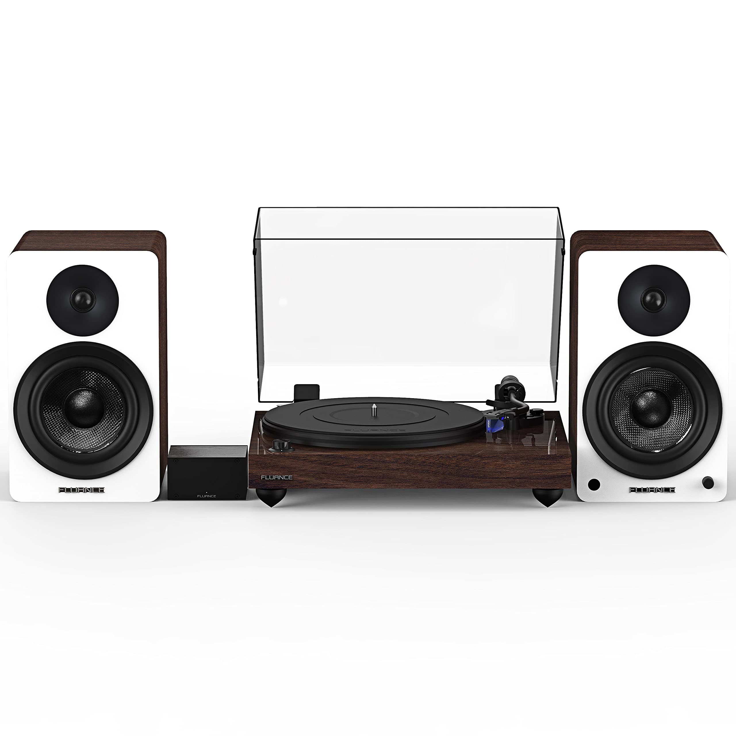 Fluance Reference RT84 tocadiscos HiFi con PA10 y altavoces Ai61 6.5" (Nogal Blanco) RT84WPA61WW