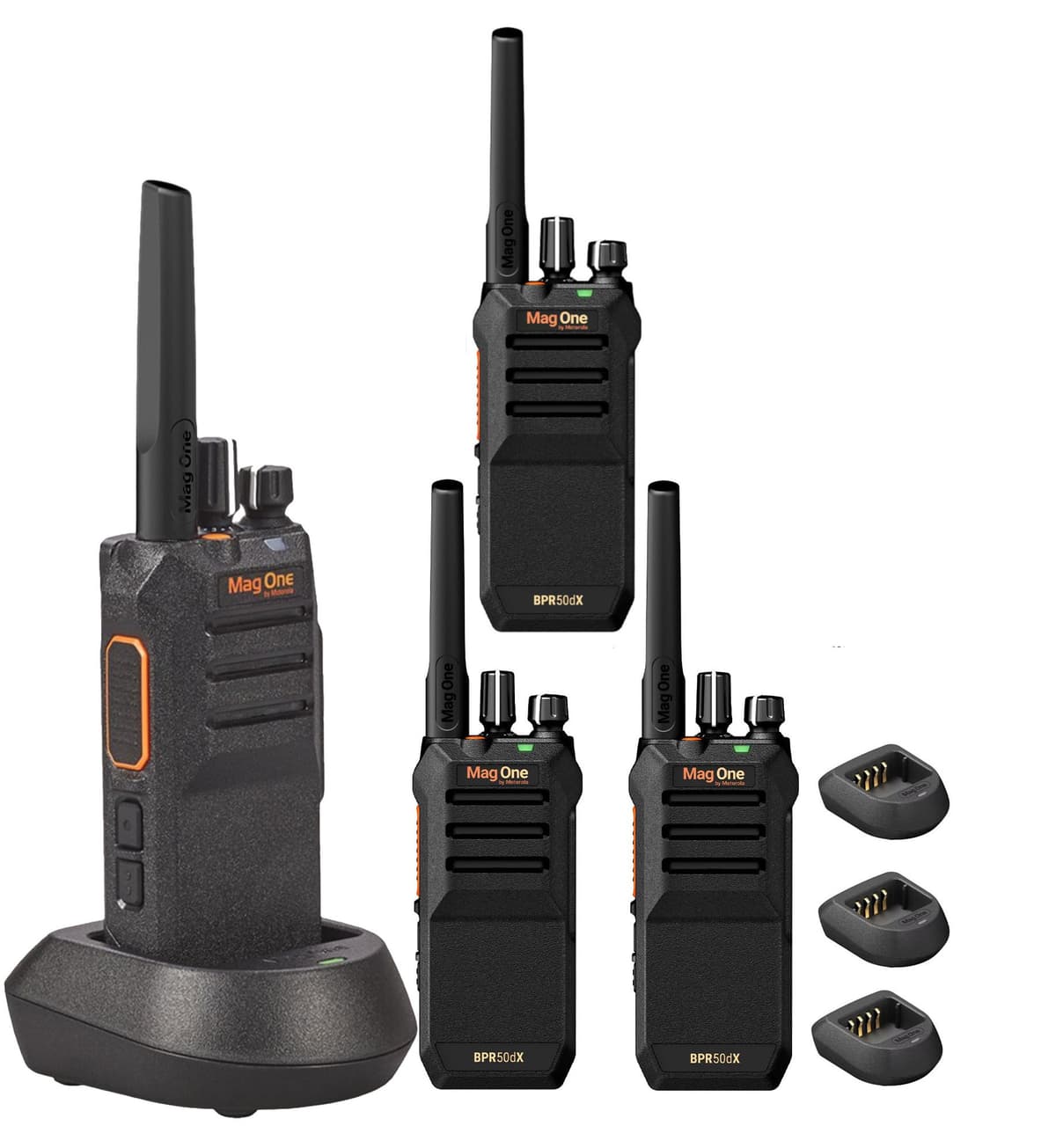 Motorola Mag One BPR50dX Paquete de 4 Radios Portátiles UHF 4W Digital/Analógico 64 Canales BPR50DX_EDI_3