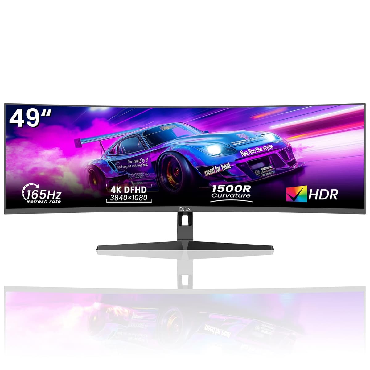DJiEX 49" Curved Gaming Monitor Ultrawide 32:9 WDFHD 3840×1080 165Hz HDR400, VA Panel Q49B4D-1