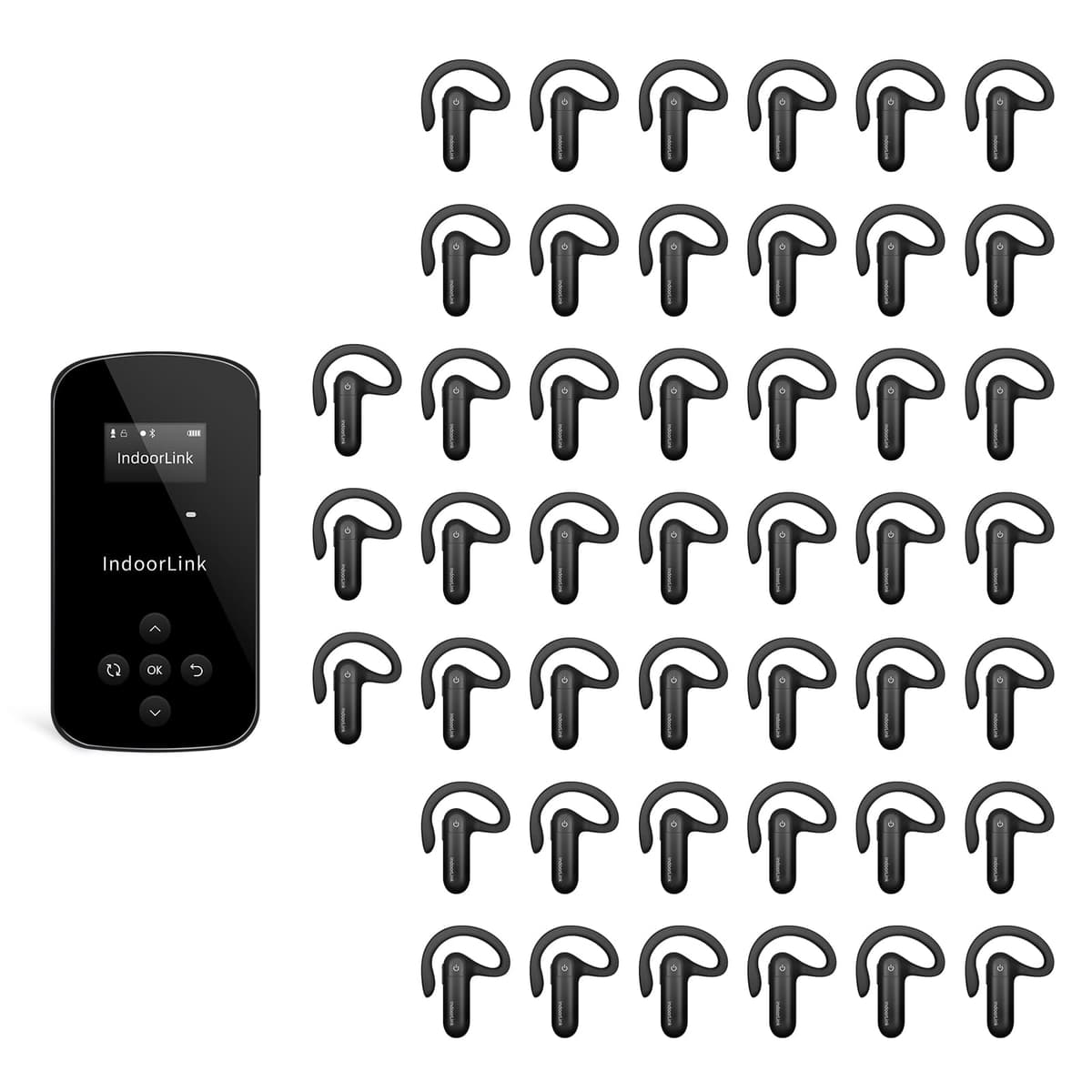 IndoorLink E211+E103 Sistema de guía turística inalámbrico de mano 1 transmisor 45 receptores