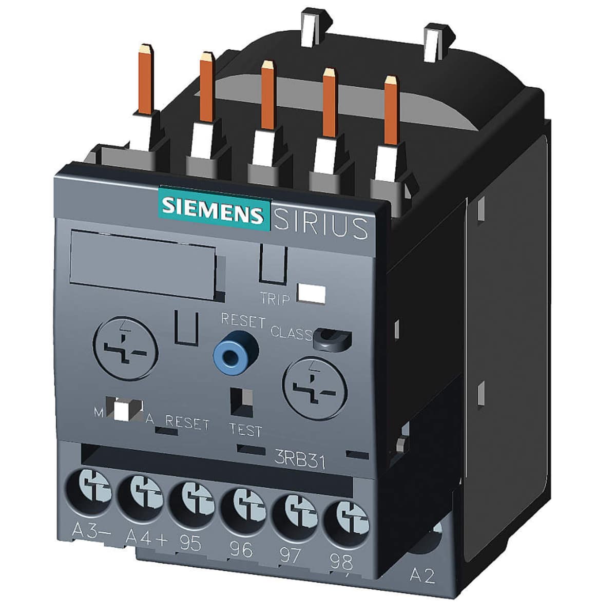 Siemens 3RB31134PB0 Relé térmico de sobrecarga 3 polos, rearme automático/manual