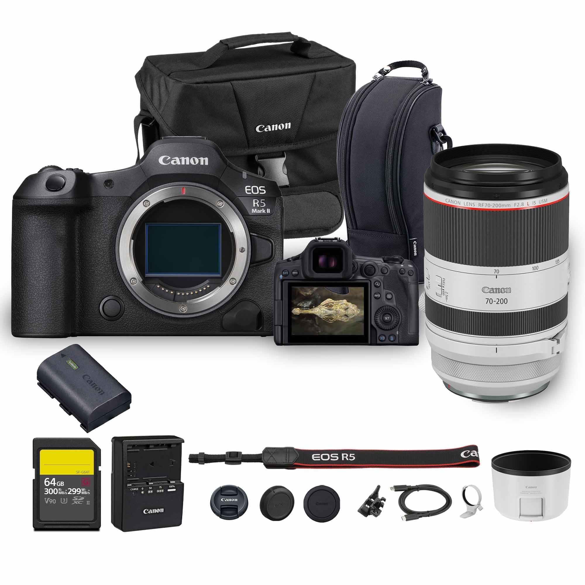 Canon EOS R5 Mark II Mirrorless Camera + RF 70-200mm + 64GB + Bag 6536C002_EDIPL_7
