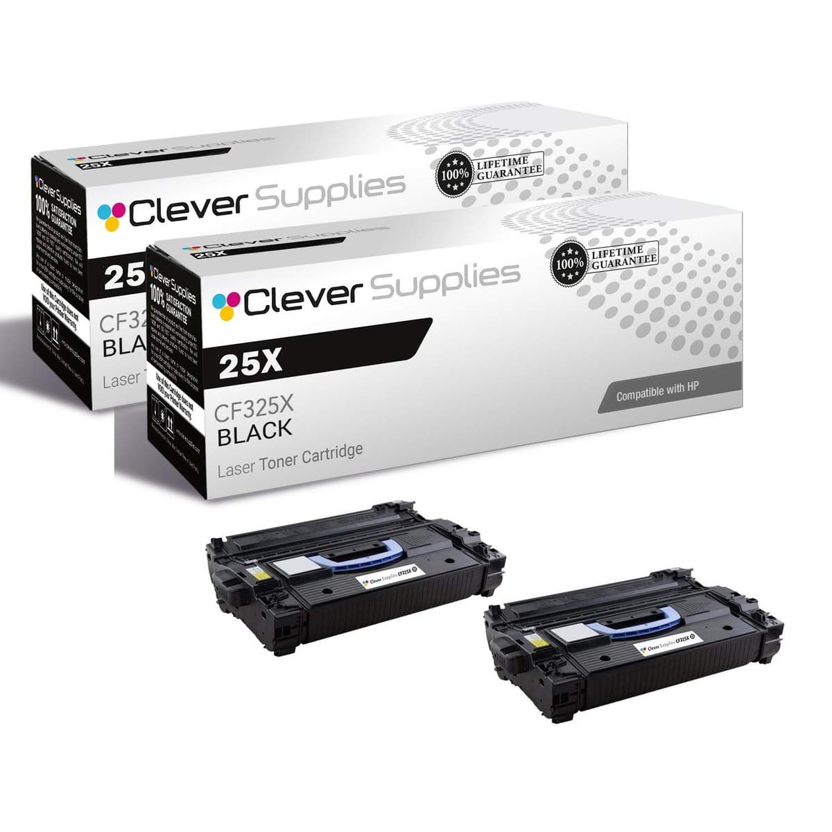 Clever Supplies CS Toner Compatible HP 25X CF325X Negro 2 Pack para LaserJet M830z/M806dn/M806X+ CS-HP-25X-2BK