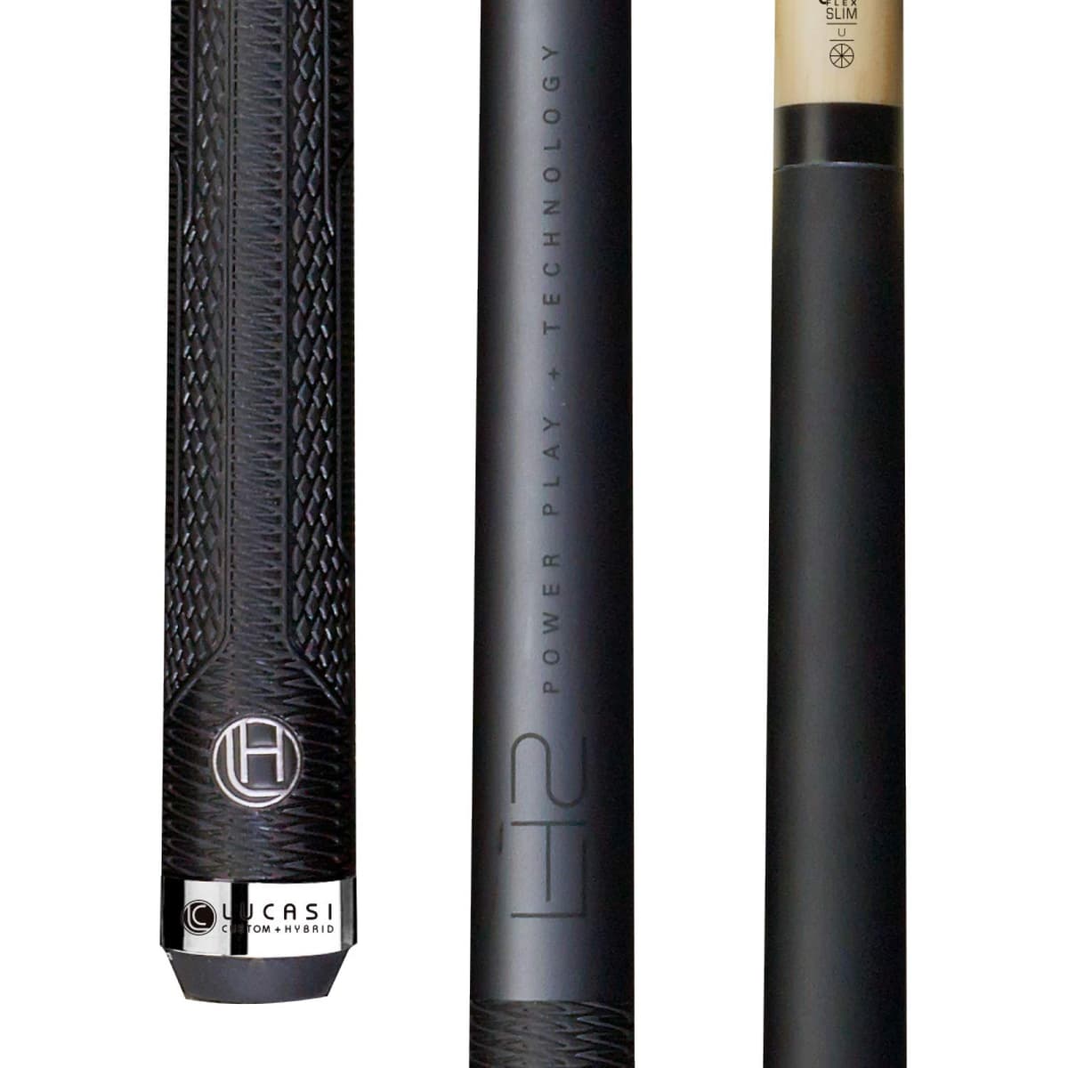 LUCASI LHC17 Taco de Pool Negro con Unión Uni-Loc y Grip G5