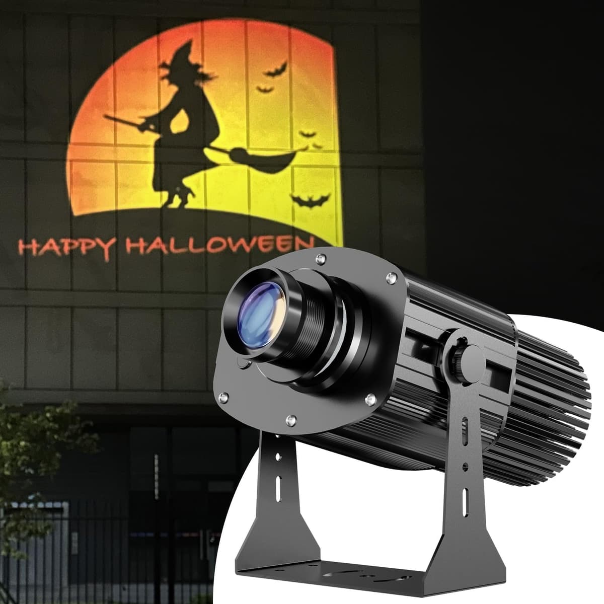 Arxenovath Proyector GOBO 160W IP67, 4K LED, lente 6 capas, resistente al agua, control remoto, compatible con logos personalizados TM160W01-BK