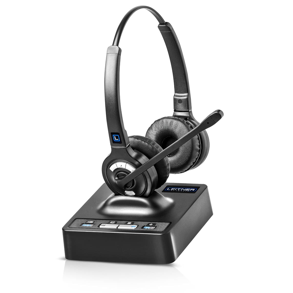 Leitner LH275 - Auricular inalámbrico de oficina con micrófono para teléfono y computadora - Compatible con Avaya, Yealink, Cisco, VoIP y 99% de teléfonos de escritorio y PC (USB y conector telefónico) LTR/LH275