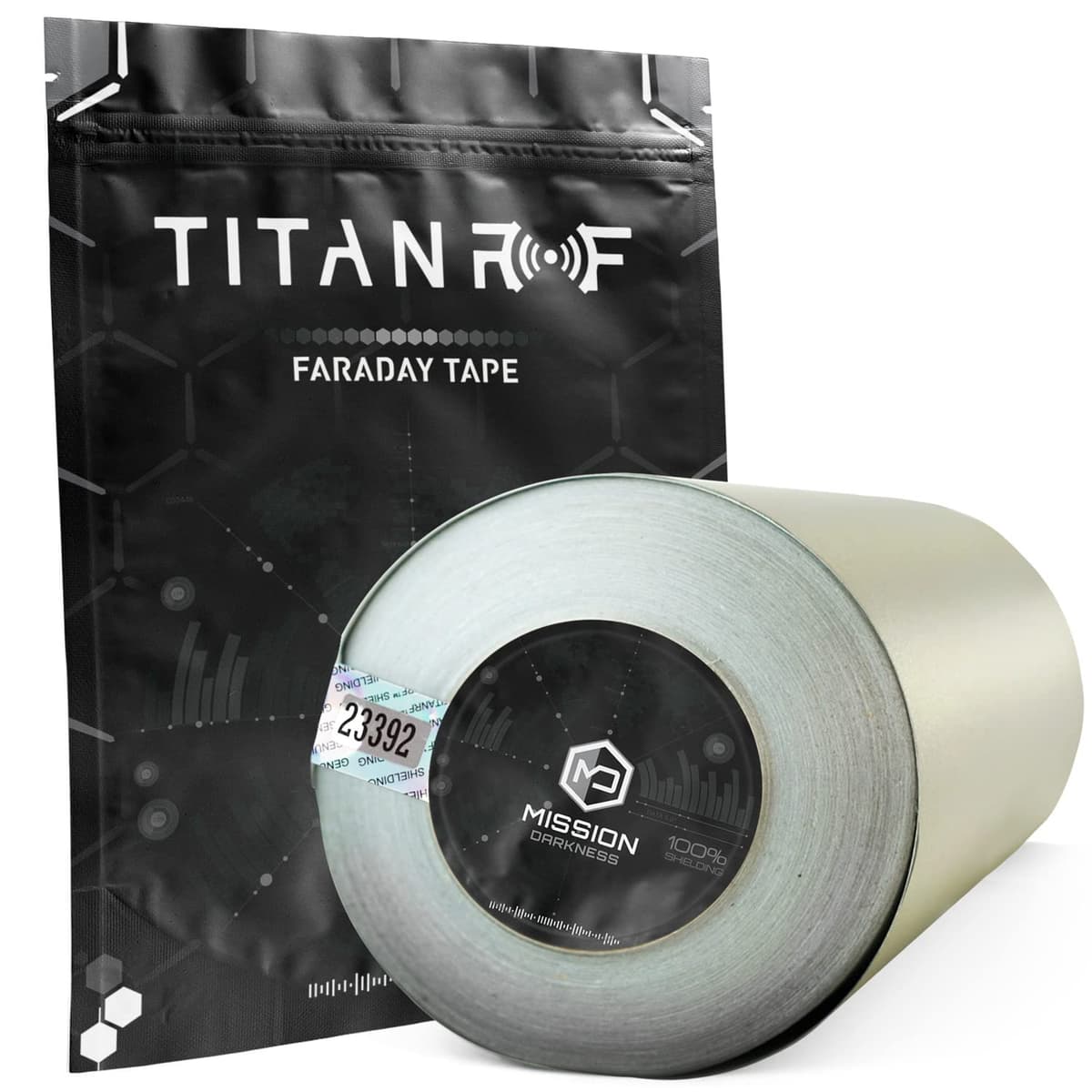Mission Darkness TitanRF Faraday Tape 10in x 164ft (25.4cm x 50m) Cinta Conductiva de Alta Blindaje MDFT-10I-50M