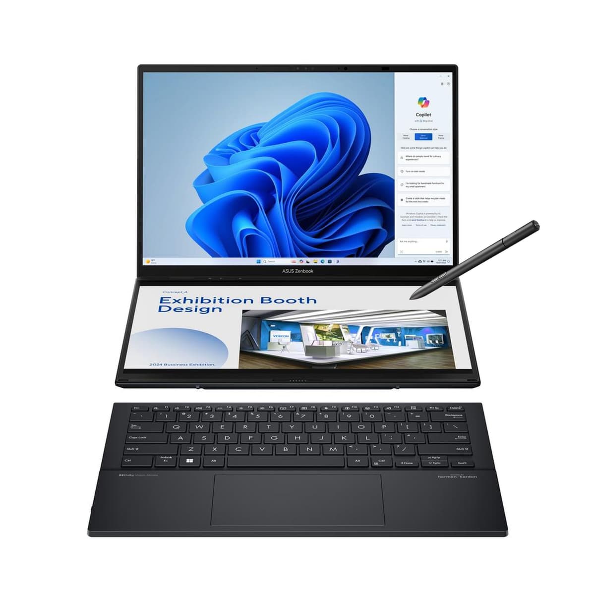 ASUS Zenbook Duo Laptop, Doble pantalla táctil OLED 14” 3K 120Hz, Evo, Intel Core Ultra 9 285H, Gráficos Intel Arc, 32GB RAM, 1TB SSD, Windows 11, UX8406CA-PS99T