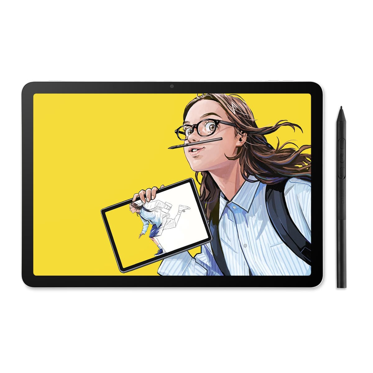 Wacom MovinkPad 11, tableta de dibujo móvil Android de 11" con lápiz Pro Pen 3 sin batería, 8 GB RAM/128 GB almacenamiento, función Quick Draw, pantalla mate de vidrio grabado antirreflejo, no requiere computadora DTHA116CL0Z