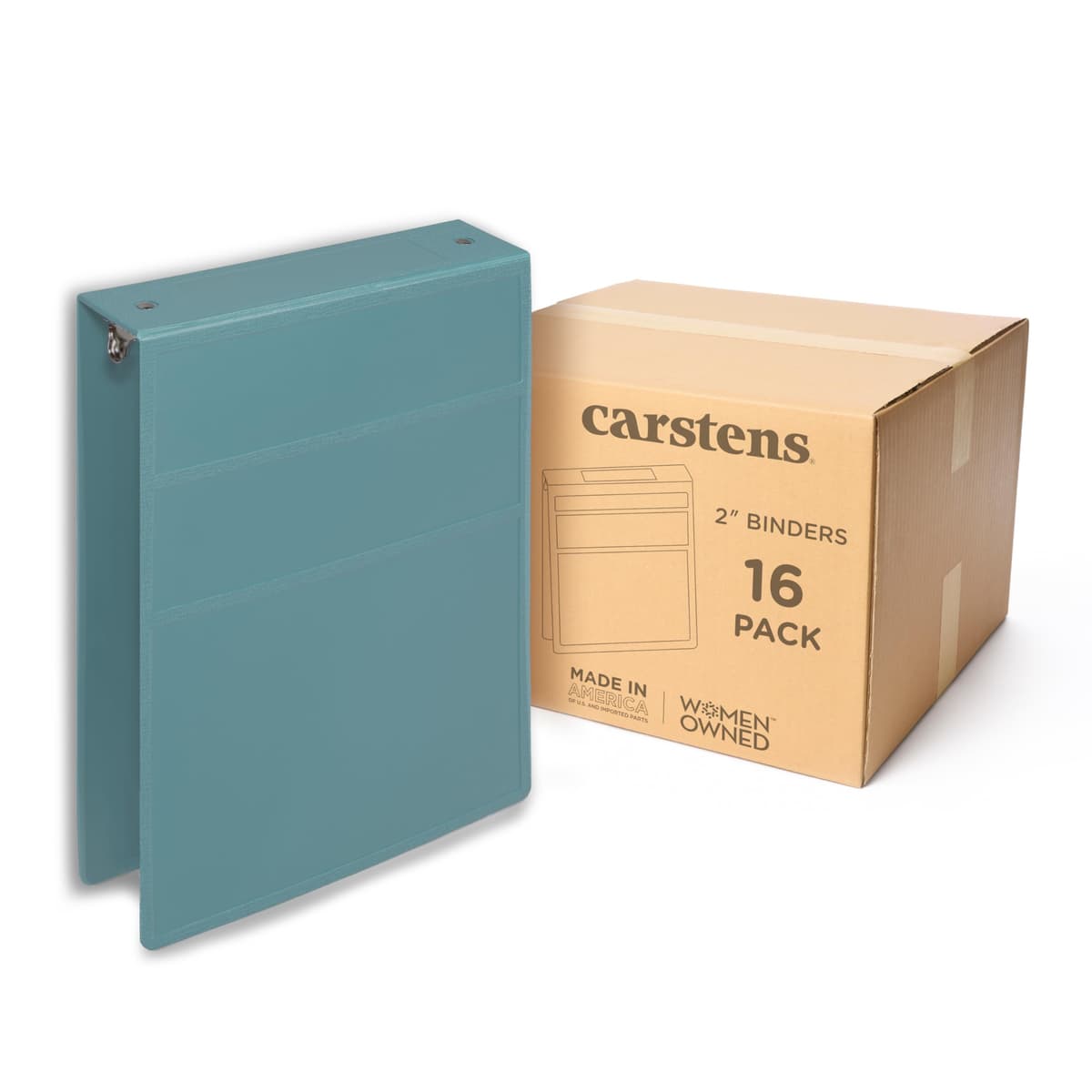 Carstens Binder 2" Heavy Duty 3-Ring - Powder Blue, Apertura Superior, Impermeable, Sin Bolsillos, Capacidad 300 hojas (2874-3R) 2874-3RCS