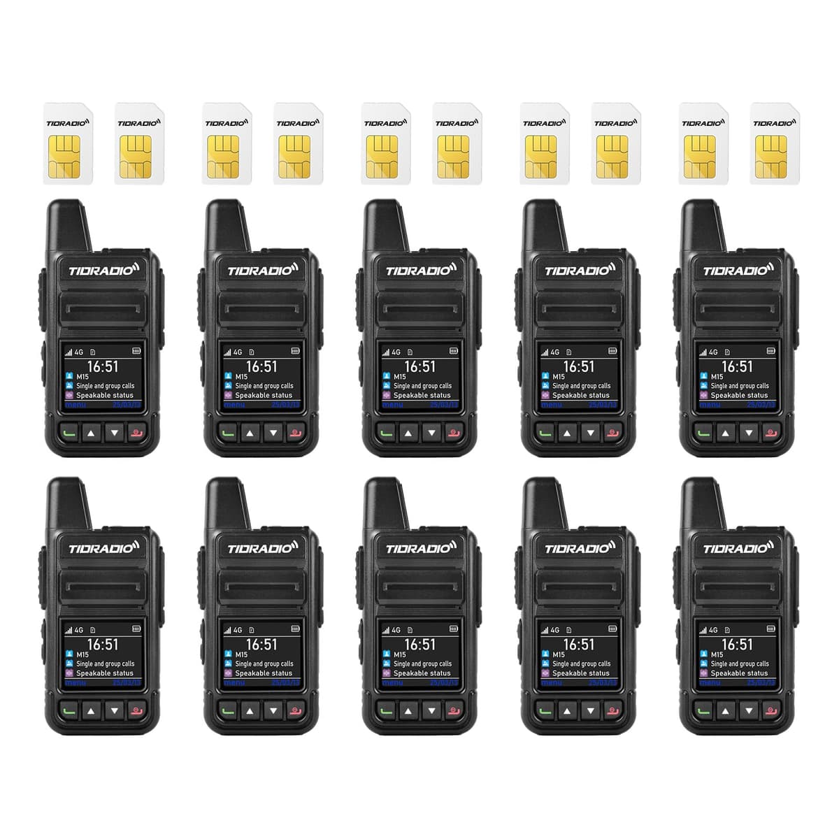 TIDRADIO TD-M15 Walkie Talkies POC 4G LTE, alcance ilimitado, 10 unidades