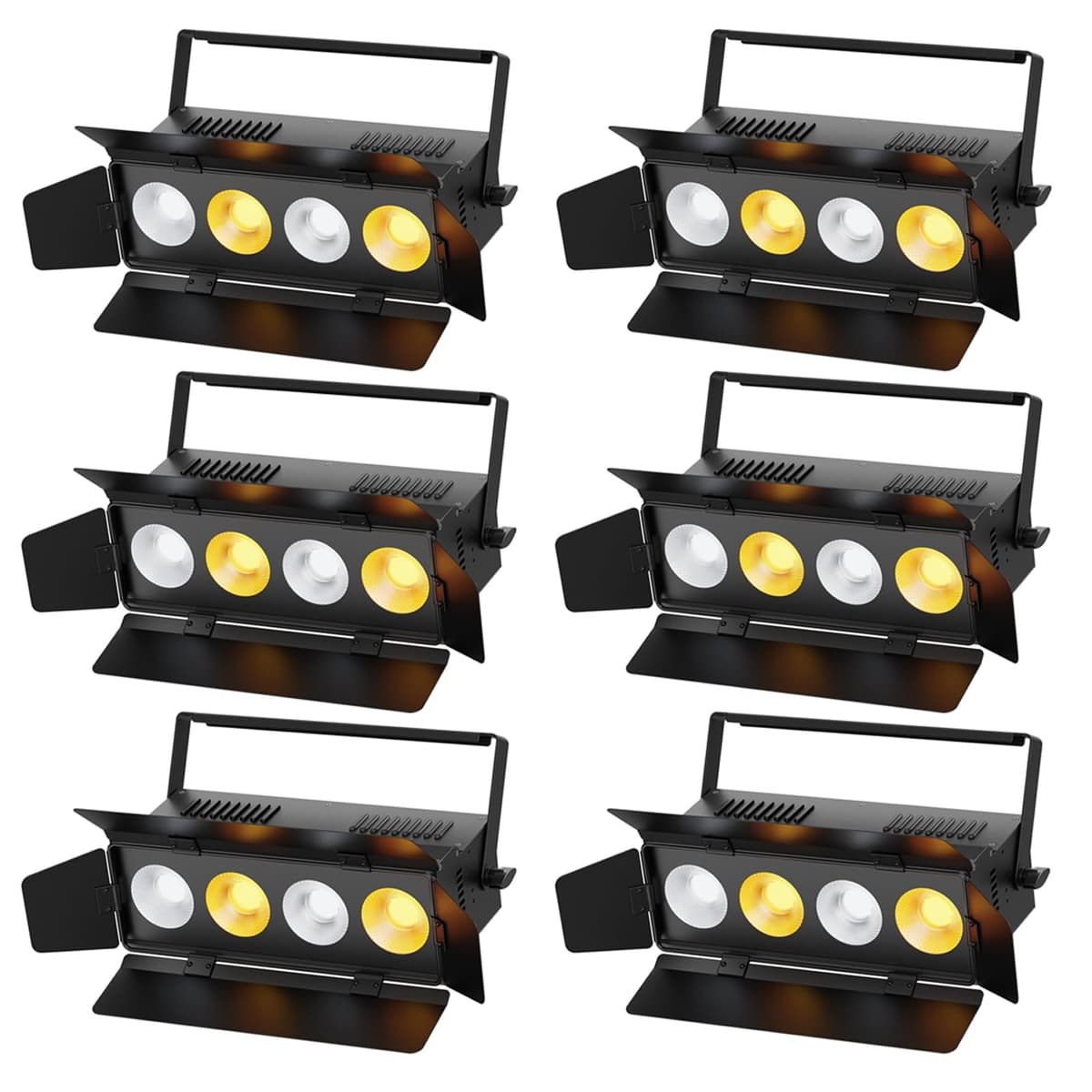 Sparklingtrack Stage Lights con Barn Doors, 4x50W LED Par Can Lights DMX512 Sound Activated, Cool/Warm COB Spotlights Pack 6 ZQ09014X6US