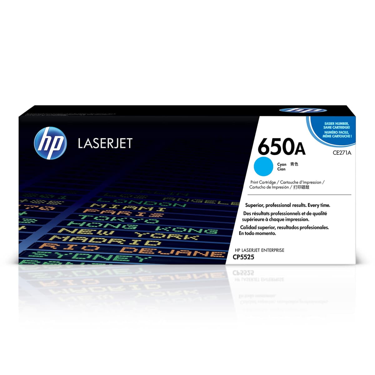 HP 650A Cartucho de tóner cian CE271A para Color LaserJet Enterprise CP5525