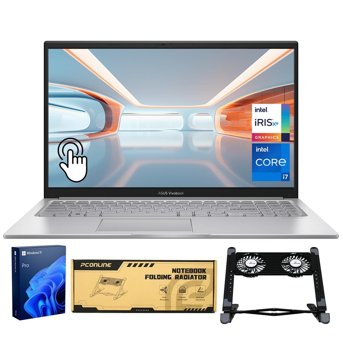 ASUS Vivobook 15.6" FHD Touch, Intel i7 10-Core, 16GB RAM, 2TB SSD, Win11 Pro (Bundle) F150ZA