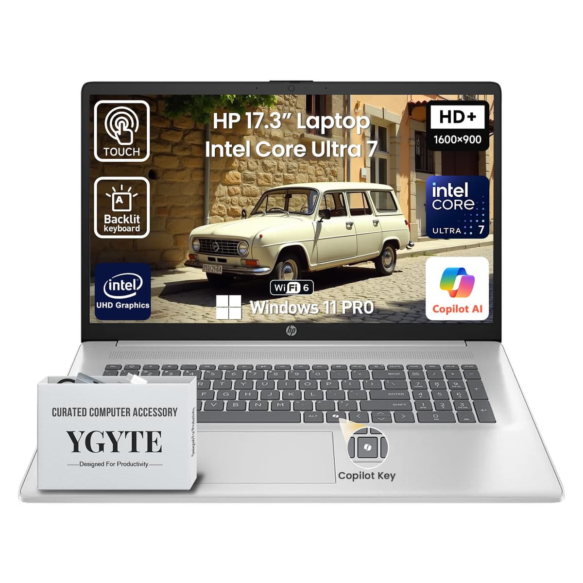 HP 2026 Portátil táctil de 17,3" HD+ IPS para negocios, PC con IA, Intel Core Ultra 7 de 15.ª gen (12 núcleos), 32 GB DDR5 RAM, SSD 2 TB, Windows 11 Pro, teclado numérico retroiluminado, Wi-Fi 6
