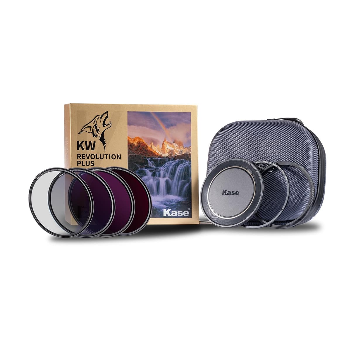 Kase Kit Maestro Revolution Plus 82 mm, Incluye CPL, ND8/64/1000, Anillo Incrustado, Tapa Frontal, Bolsa para Filtros, Herramienta 3D, Ideal para Video de Paisajes con Exposición Larga KW REVOLUTINO MASTER KIT