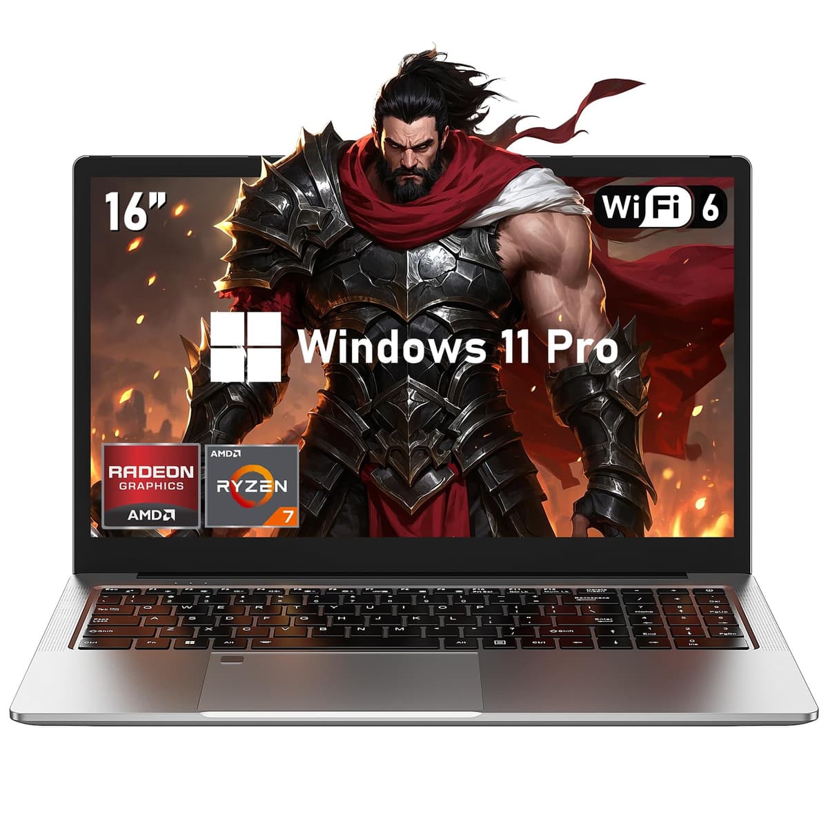 NAIKLULU Laptop Gamer 16 Pulgadas 2026 con Procesador Ryzen 7 5825U, 16GB DDR4, SSD 1TB, Windows 11 Pro, Teclado Retroiluminado, Pantalla FHD 1920x1080, WiFi 6, HDMI - Para Estudiantes, Oficina y Negocios AM02
