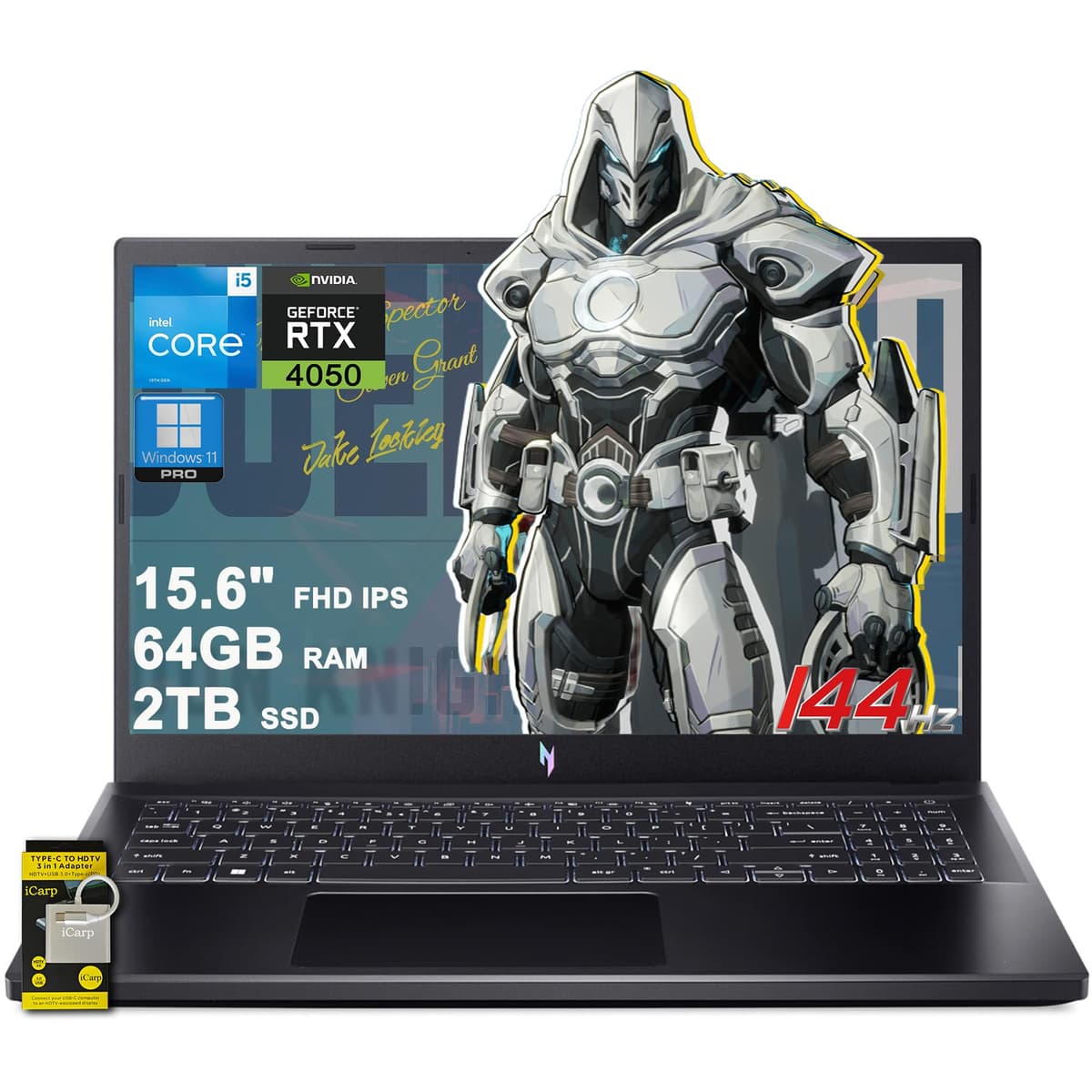 Acer Nitro V 15 Gaming Laptop 15.6" FHD 144Hz i5-13420H 64GB RAM 2TB SSD RTX 4050 Win11 Pro